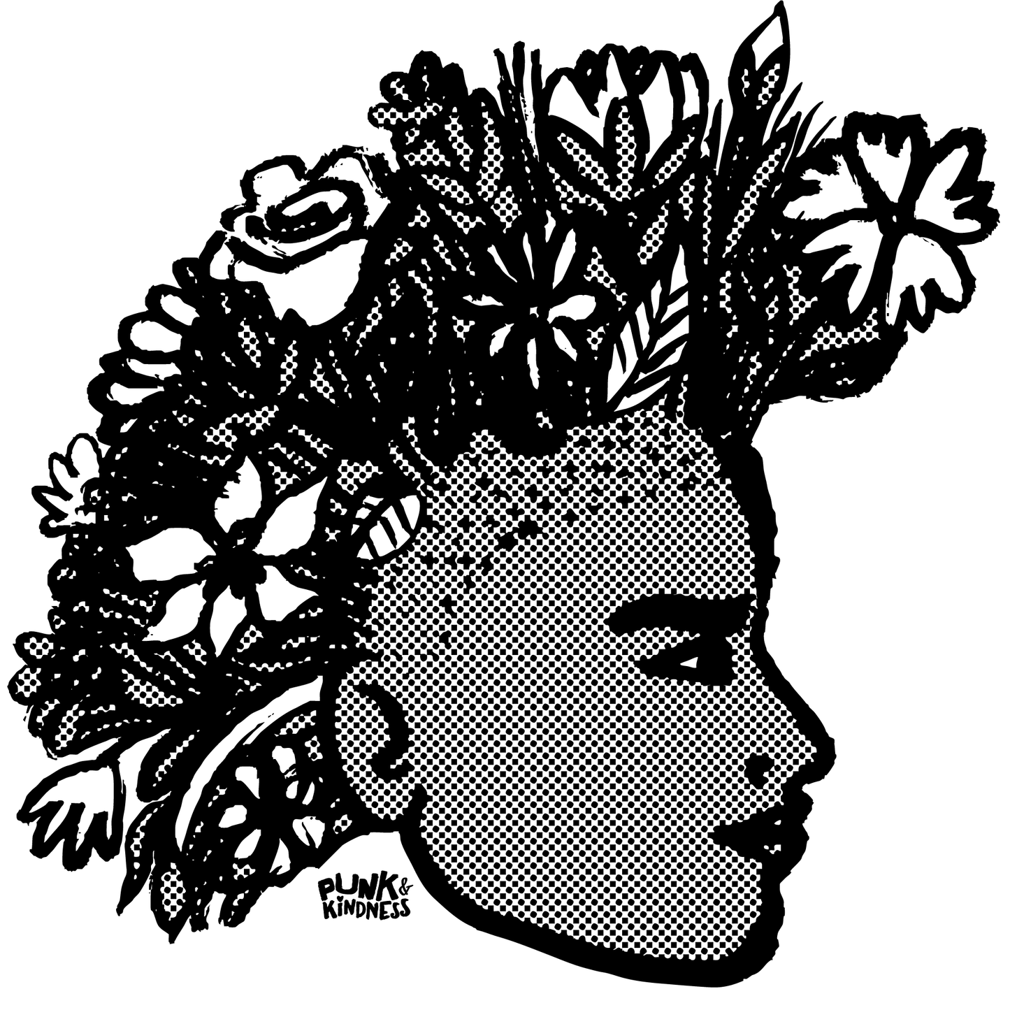 Flower Mohawk Girl Tote Bag